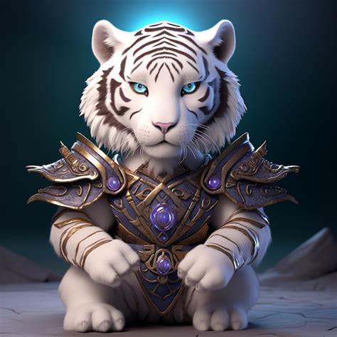 Premium Ai Image White Tiger Warrior With Full Armor