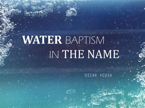 What to say at baptism. Water Baptism In The Name (Entire Article) | Apostolic ...