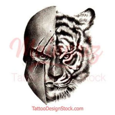 Tiger And Spartan Instant Tattoo Design Download Spartan Tattoo