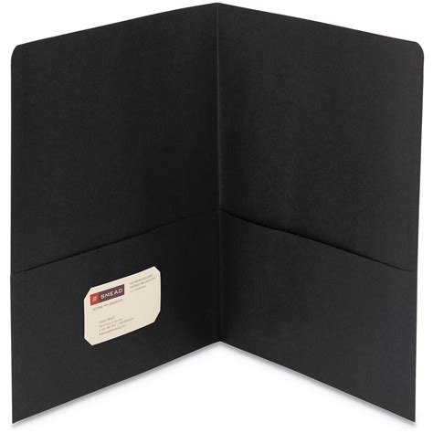 Smead Two Pocket Folder Textured Paper Black 25box Smd87853