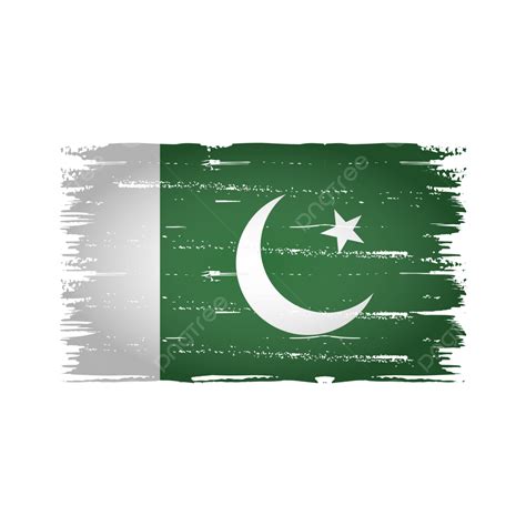 Pakistan Flag With Watercolor Painted Brush Pakistan Flag Vector Png