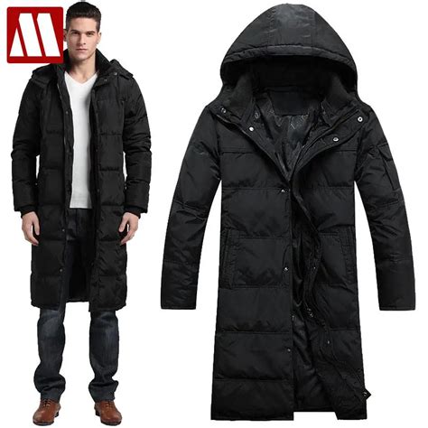 2017 Men Winter Outdoors Long Trench Coat Down Jacket Thickening Hooded