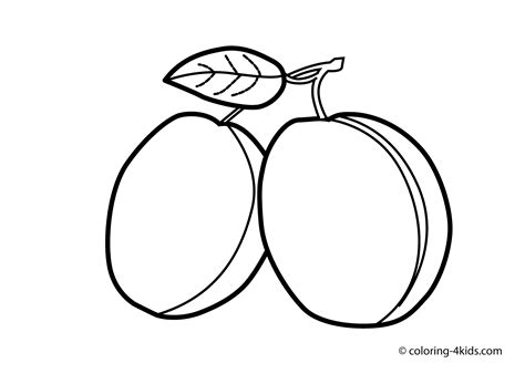 Plum Coloring Pages Download And Print For Free