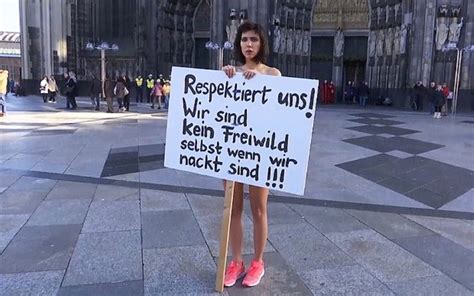 Performance Artist Milo Moire Sends A Message In Front Of Cologne