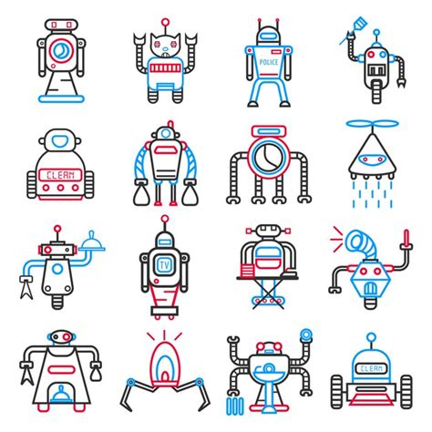 Premium Vector Android Robots Set Isolated On White