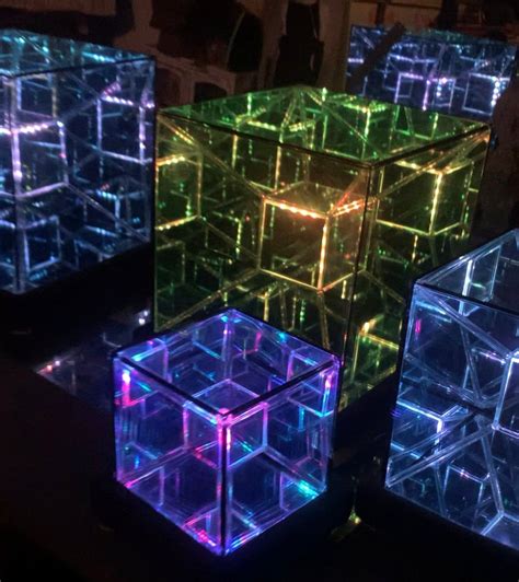 Tesseract Hypercube Infinity Mirror Art Sculpture Made To Etsy