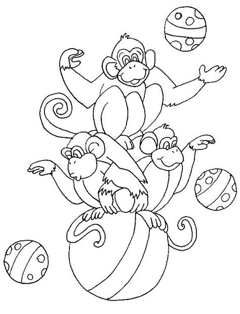 Image Result For Black And White Circus Monkeys Monkey Coloring Pages