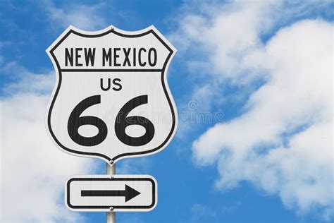 New Mexico Us Route 66 Road Trip Usa Highway Road Sign Stock Image