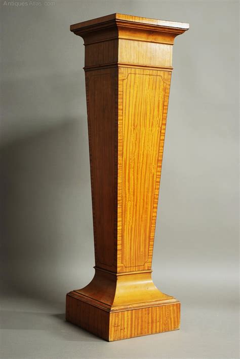 Decorative Satinwood Pedestal Of Tapered Form - Antiques Atlas