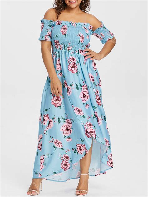 29 Off Plus Size Smocked Floral Dress Rosegal