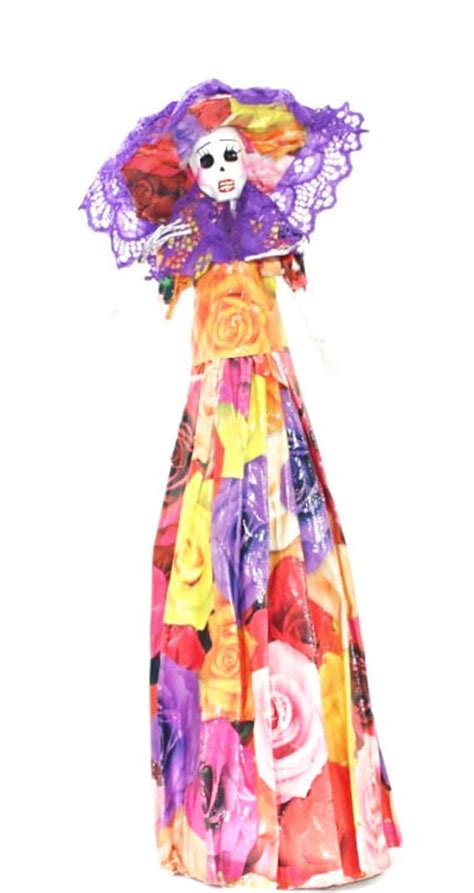 Day Of The Dead Catrina Doll Handmade Paper Mache 16 Inches