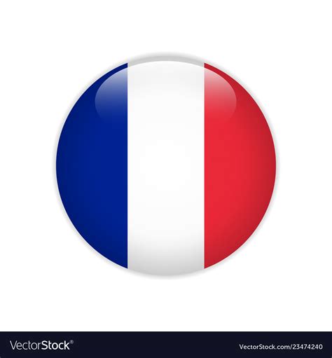 France Flag On Button Royalty Free Vector Image