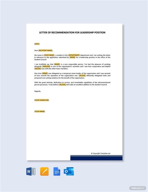 Recommendation Letter Templates 12 Free Word Pdf Samples Letter Hot