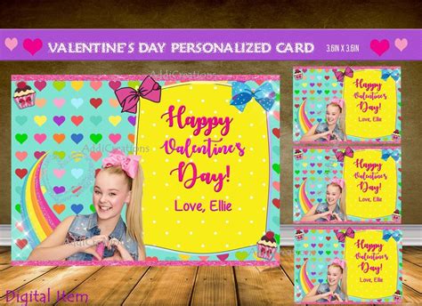 Jojo Siwa Valentine Cards Jojo Siwa Valentine Day Cards Customized