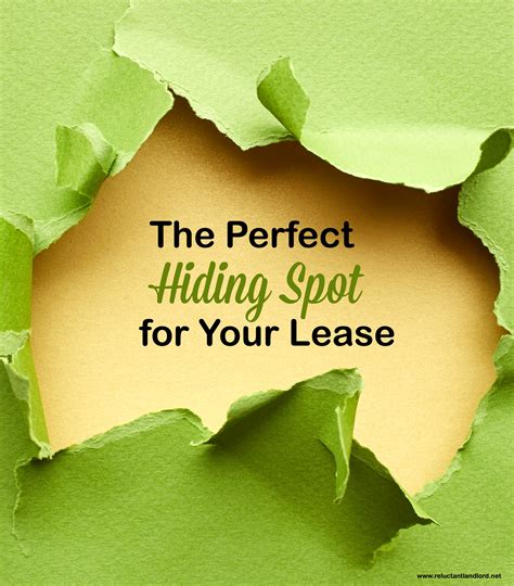 The Perfect Hiding Spot For Your Lease The Reluctant Landlord