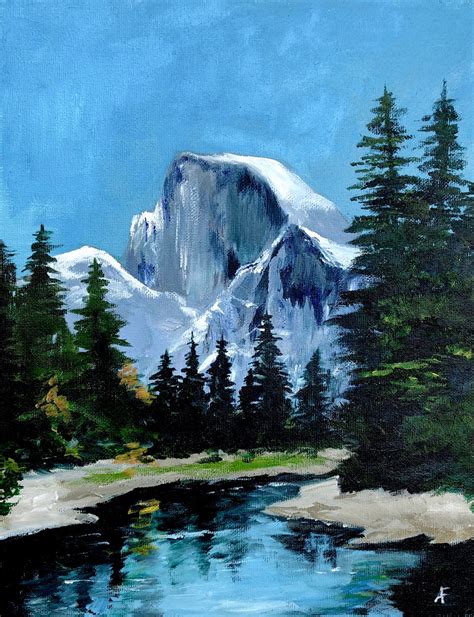 Yosemite Painting Half Dome Print Yosemite Acrylic Yosemite Etsy