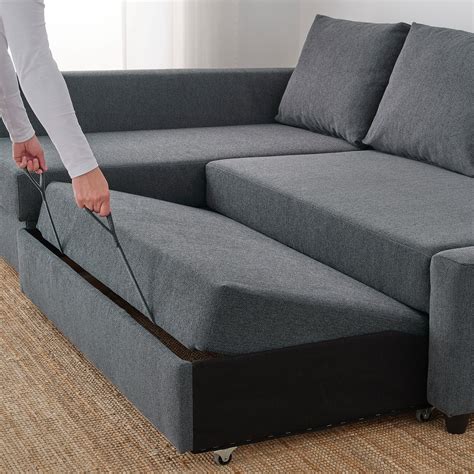Friheten Corner Sofa Bed With Storage Hyllie Dark Grey Ikea Ireland