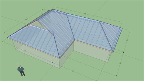 Along the middle of the building. Dutch Gable Roof 1 Rev 3 | 3D Warehouse