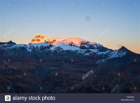 Sunset Light Over The Scenics Monte Rosa Glaciers And The Klein