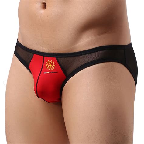 Mizok Mens Jockstraps Mesh Breathable Underwear Sexy Jock Strap Red S