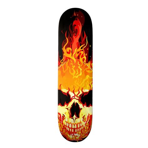 Flaming Skull Skateboard Cool Skateboards Skateboard