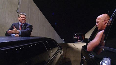 Mr Mcmahon And Stone Cold Steve Austin Meet In The Parking Lot Raw