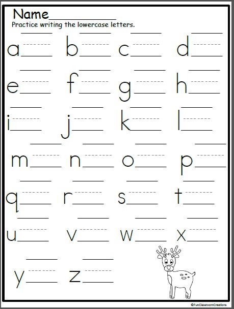Tips on using the alphabet handwriting practice there are three icons above the free alphabet handwriting practice. Reindeer Lowercase Letter Writing Practice - Made By Teachers