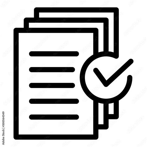 Document Approved Request Icon Outline Document Approved Request