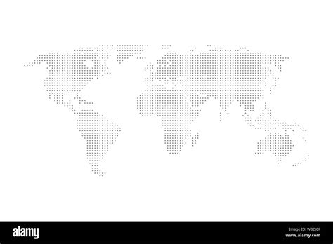 Dotted Grey Color World Map Vector Illustration Stock Vector Image