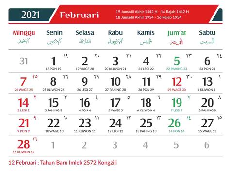 Kalender 2021 Lengkap Dengan Hijriyah Pdf Pamali Desain Kalender