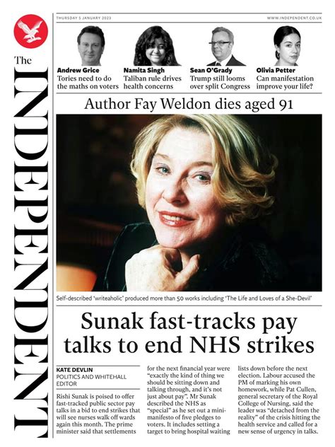 Independent Front Page 5th Of January 2023 Tomorrow S Papers Today
