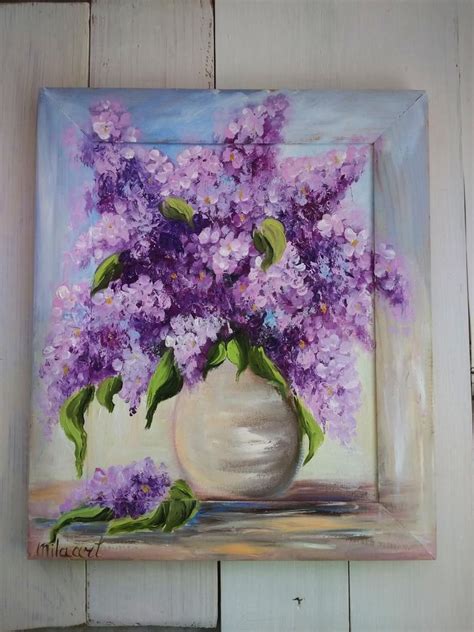 Lilac Flowers Impasto Painting Purple Blossom Original Oil Etsy Lilac