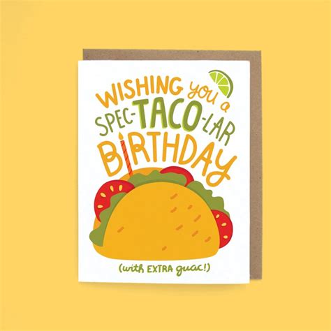 Spec Taco Lar Birthday Card Greeting Card Etsy