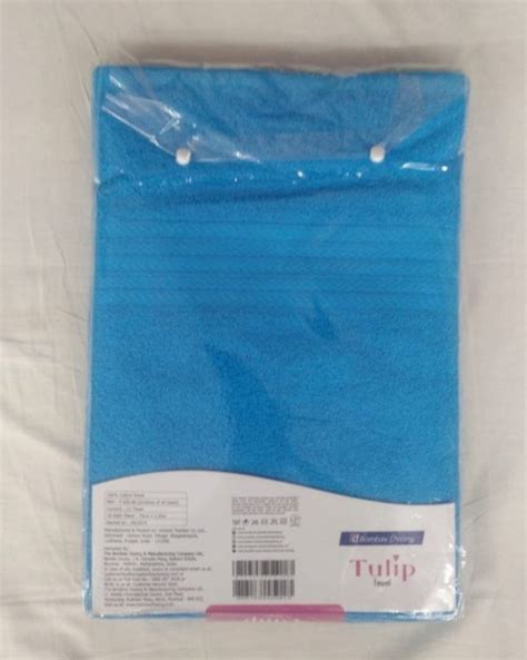 Plain Surf Blue Bombay Dyeing Cotton Bath Towels 500g Size 60 X 120