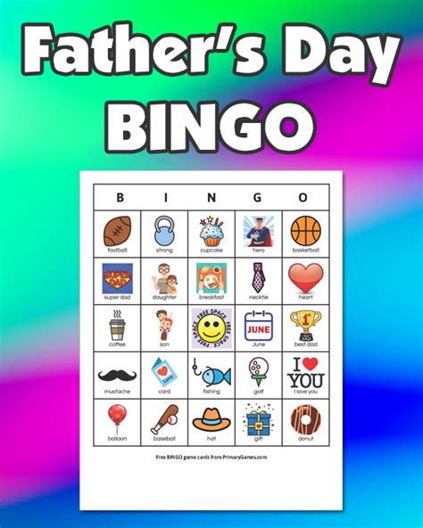 Free Printable Fathers Day Bingo Game Easy To Use Just Print And