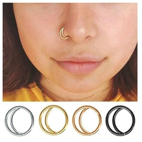 Missdaisy 20pcs Stainless Steel Nose Ring Hoop Studs Piercings Jewelry