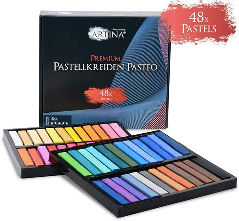 Artina Chalk Based Soft Pastel 48 Set Fine Pastel Sticks Crayons In