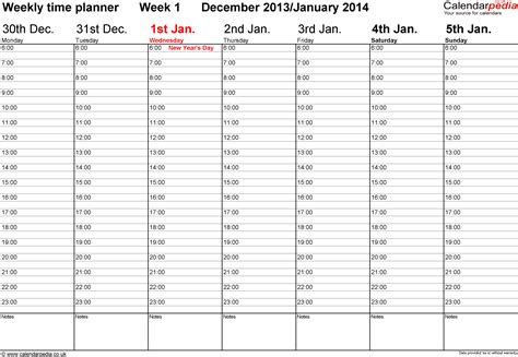 Weekly Calendar 2014 Uk Free Printable Templates For Word