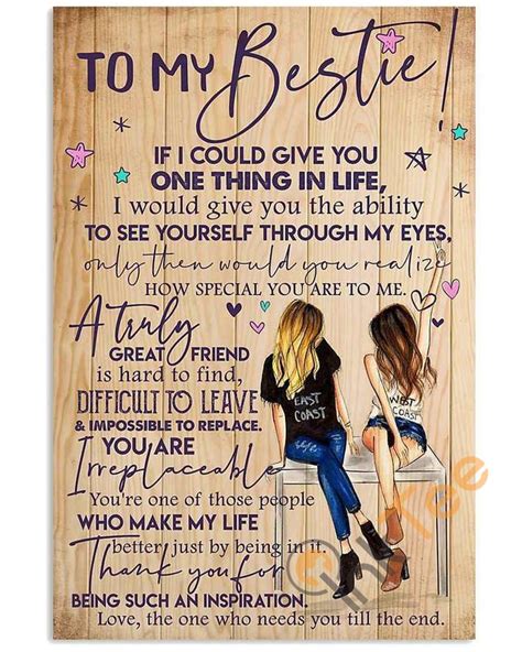 To My Bestie Canvas Best Friend If I Could Give You One Thing In