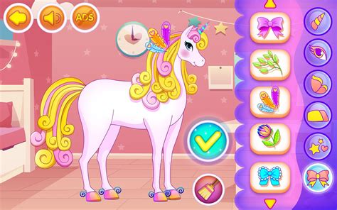 Conjunto de 4 unicornios y 60 cristales brillantes. Unicornio Juegos de Vestir for Android - APK Download