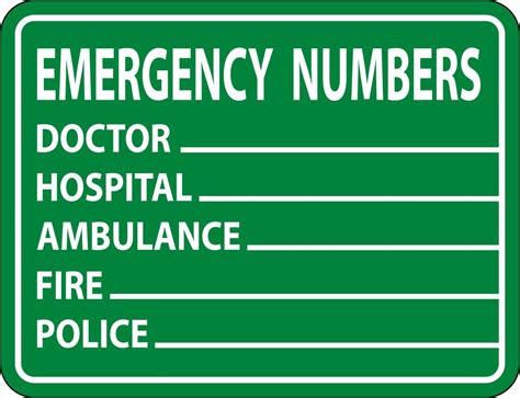 emergency phone numbers label sign on white background 5992960 vector art at vecteezy