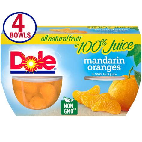 Dole Mandarin Oranges In 100 Fruit Juice 4 Oz Instacart