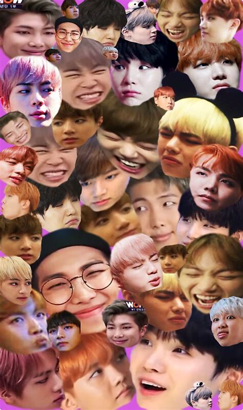 With tenor, maker of gif keyboard, add popular bts memes animated gifs to your conversations. "BTS 방탄소년단 Meme Collage!" Stickers by BreezeFrozen | Redbubble