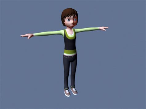 Girl Character Rig 3d Model Maya Files Free Download Modeling 46044