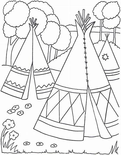 Coloring Native Pages American Village