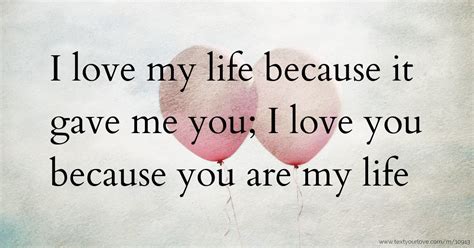 I Love My Life Because It Gave Me You I Love You Text Message By