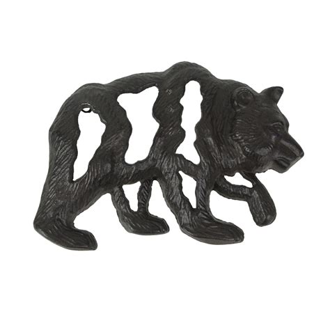 J.D. Yeatts Cast Iron Bear Wall Mounted Sculpture Cabin Home Art