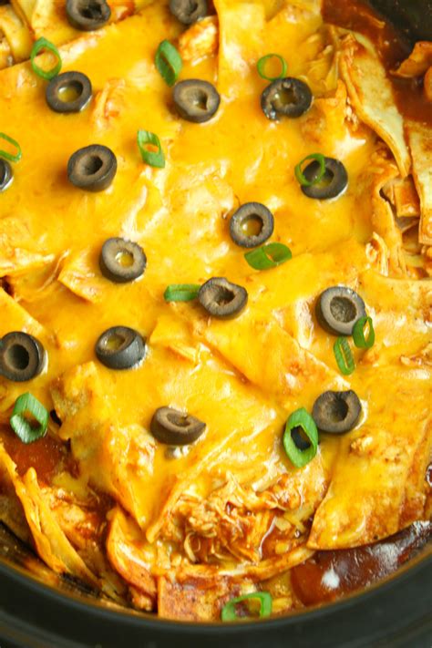 Slow Cooker Chicken Enchilada Casserole My Incredible Recipes