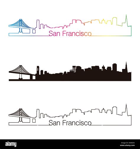 San Francisco Skyline Linear Style Stock Photo Alamy