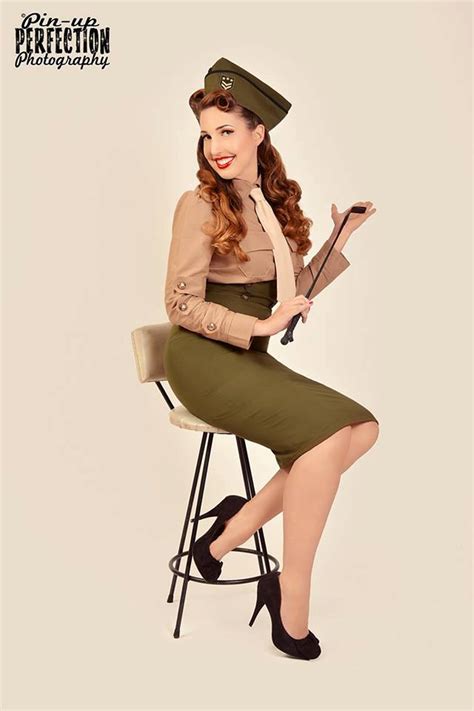 Pinup Military Suit Pin Up Army Outfit High Waist Skirt Shirt Etsy Finland